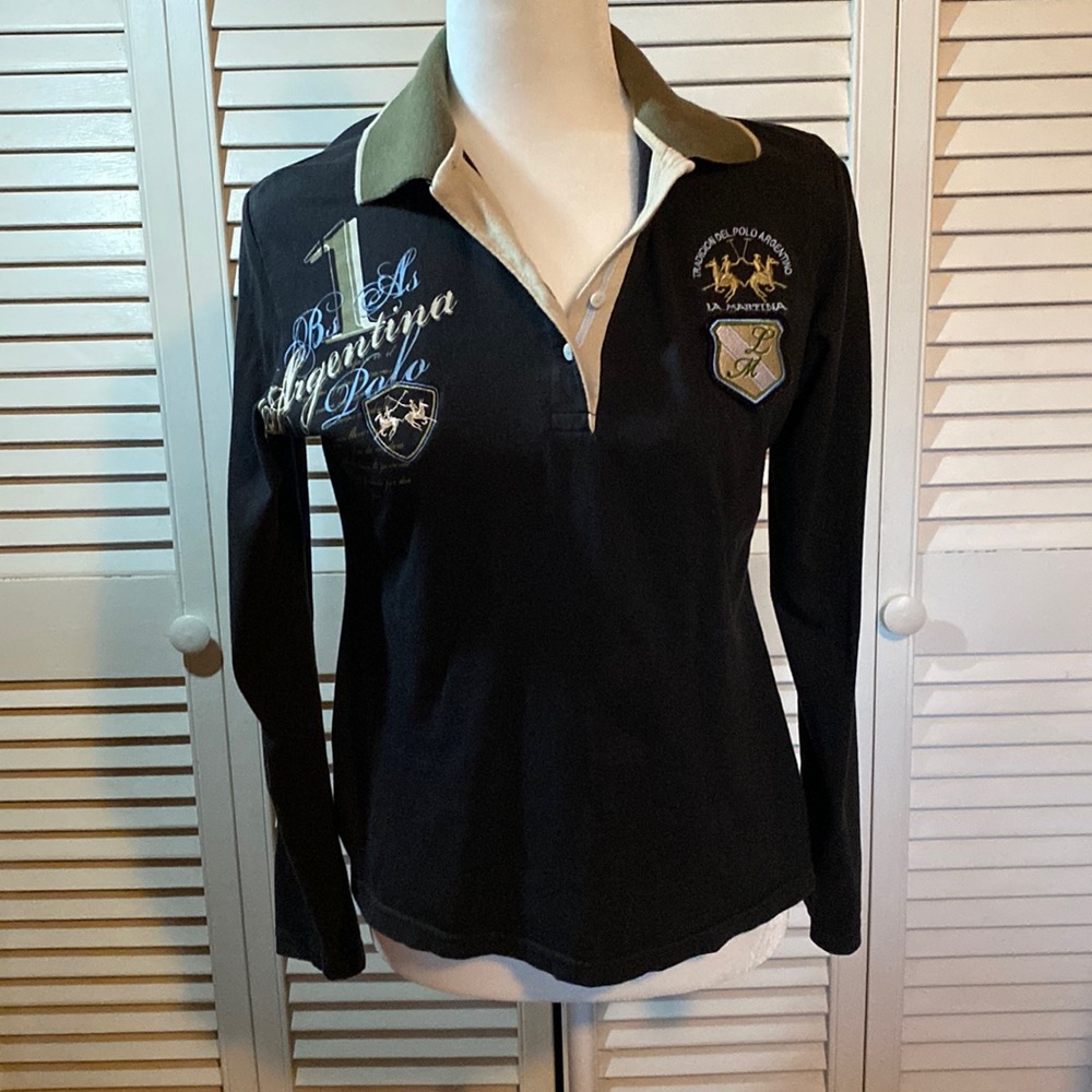 La Martina Long Self Ladies Shirt - Size 4